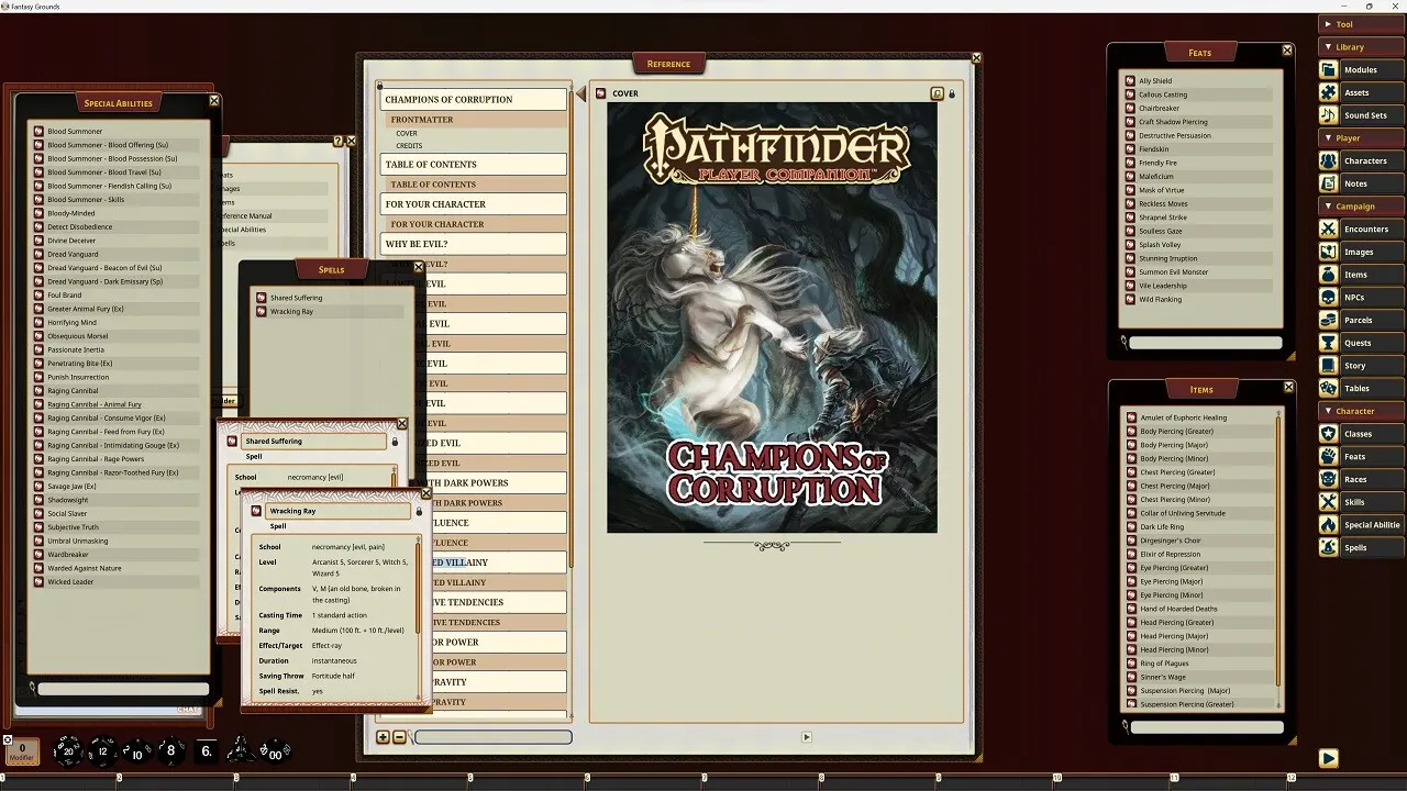 Fantasy Grounds - Pathfinder RPG - Pathfinder Companion: Champions of Corruption Screenshot 2