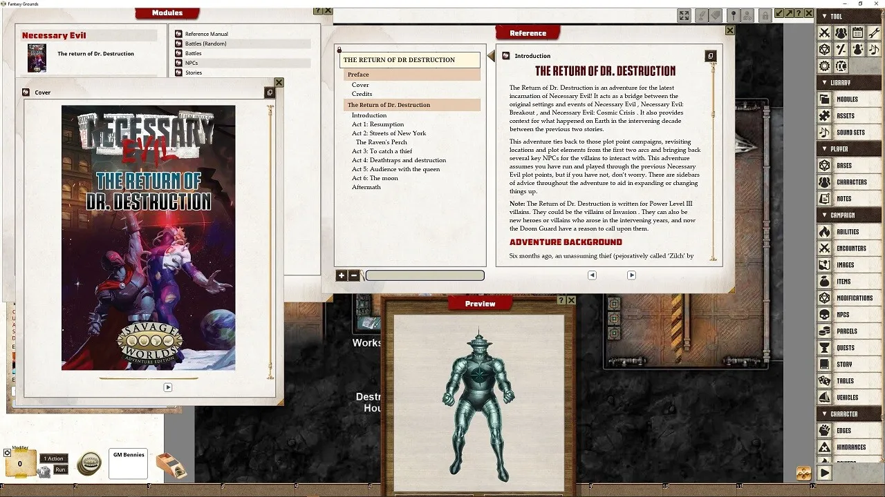 Fantasy Grounds - The Return of Dr. Destruction Adventure Screenshot 1