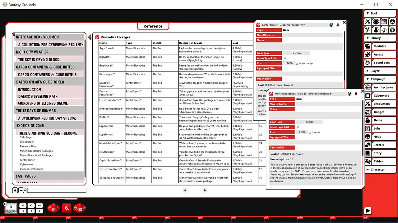 Fantasy Grounds - Cyberpunk RED - Interface RED Volume 2 Screenshot 2