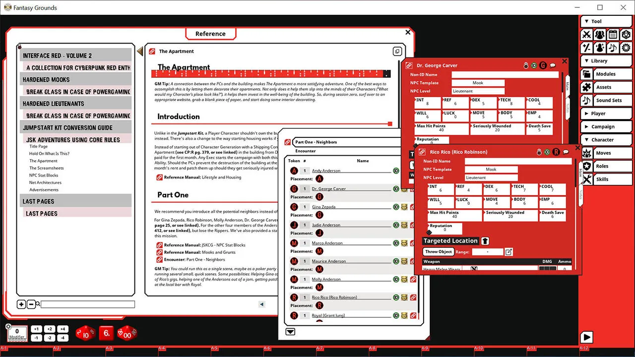 Fantasy Grounds - Cyberpunk RED - Interface RED Volume 2 Screenshot 3