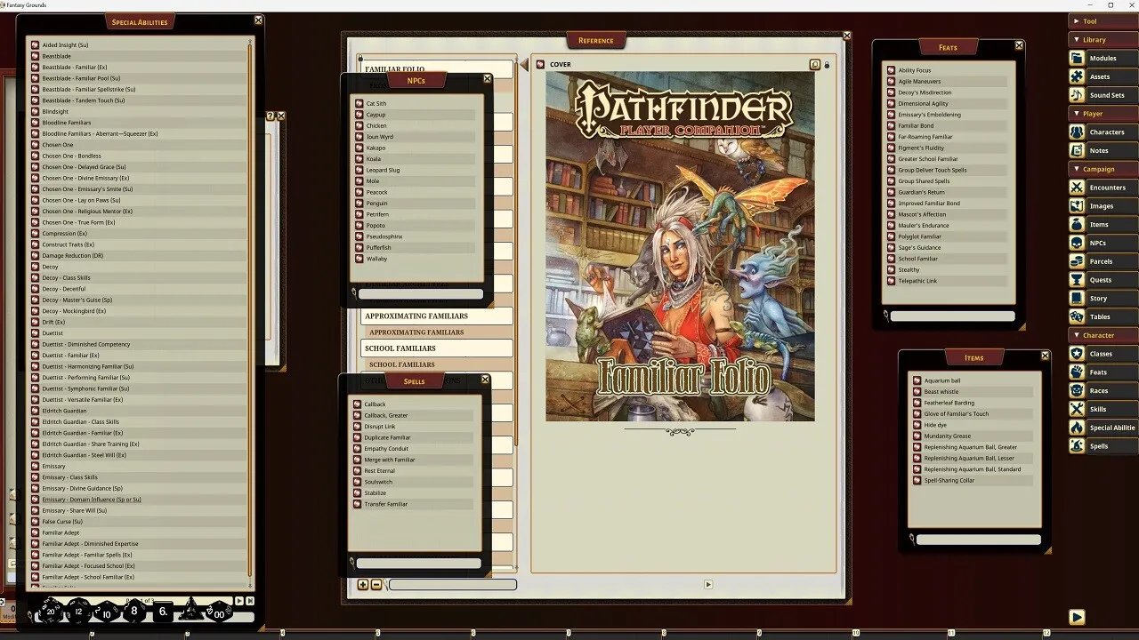 Fantasy Grounds - Pathfinder RPG - Pathfinder Companion: Familiar Folio Screenshot 2