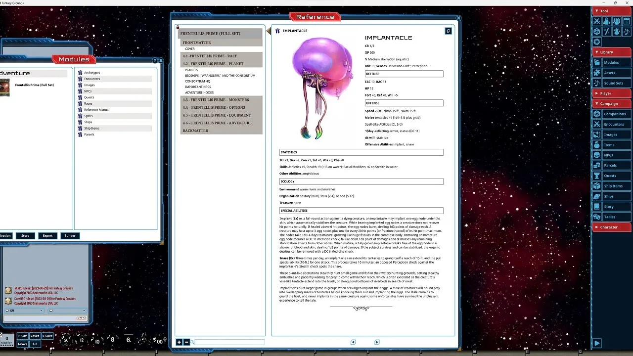 Fantasy Grounds - Star System Set: Frentellis Prime (FULL SET) Screenshot 0