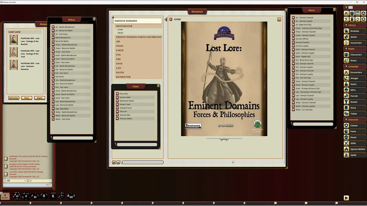 Fantasy Grounds - Lost Lore: Eminent Domains: Forces & Philosophies Screenshot 4