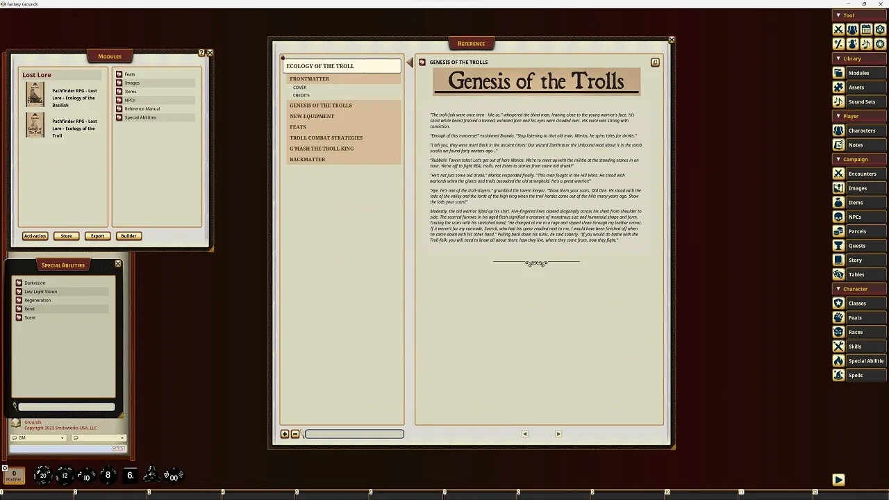 Fantasy Grounds - Lost Lore: Ecology of the troll Screenshot 1