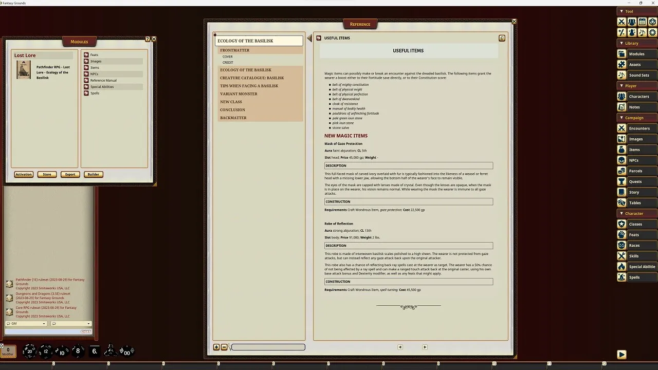 Fantasy Grounds - Lost Lore: Ecology of the Basilisk Screenshot 4