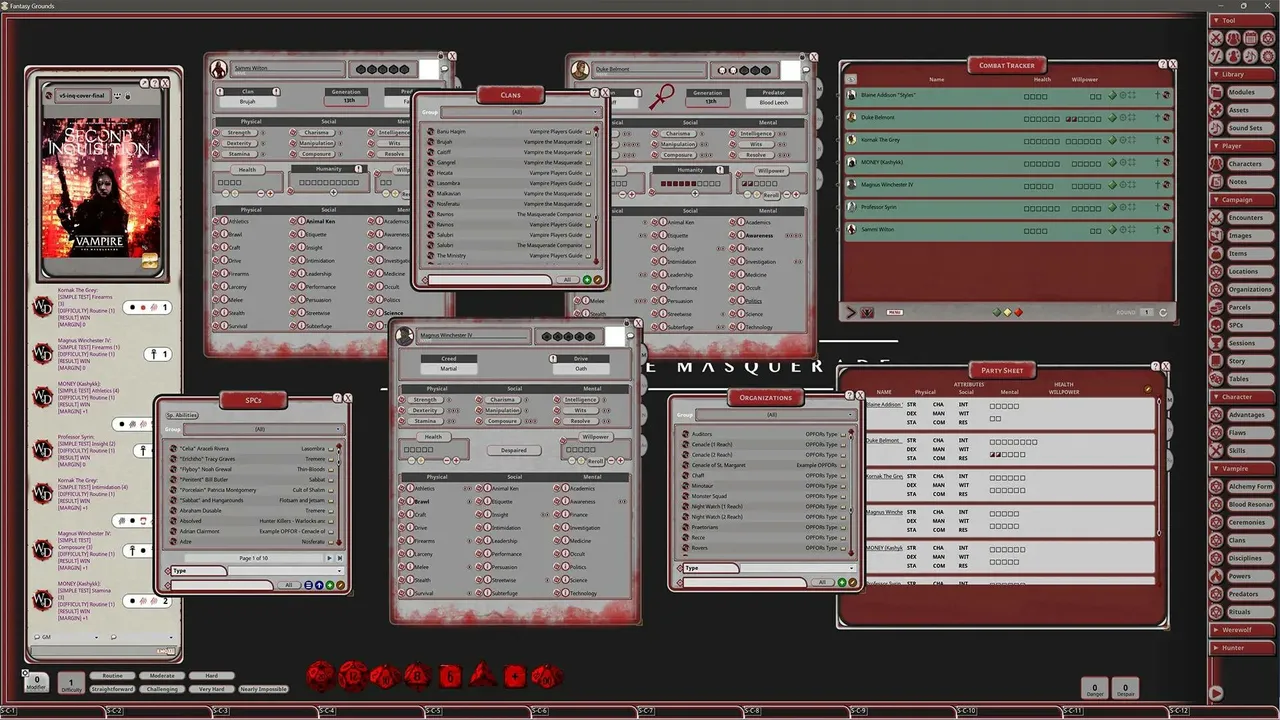 Fantasy Grounds - Vampire The Masquerade 5th Edition Second Inquisition Screenshot 2