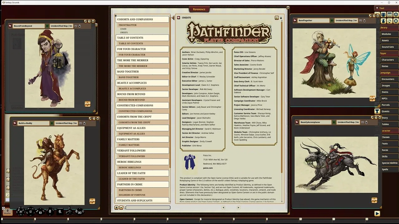 Fantasy Grounds - Pathfinder RPG - Pathfinder Companion: Cohorts and Companions Screenshot 1