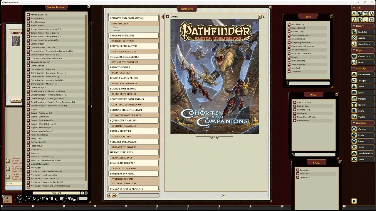 Fantasy Grounds - Pathfinder RPG - Pathfinder Companion: Cohorts and Companions Screenshot 0