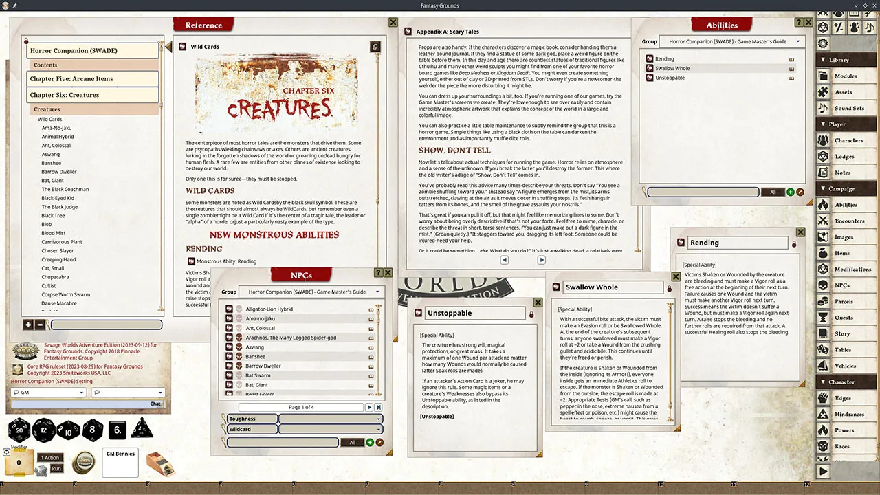 Fantasy Grounds - Horror Companion (SWADE) Screenshot 2