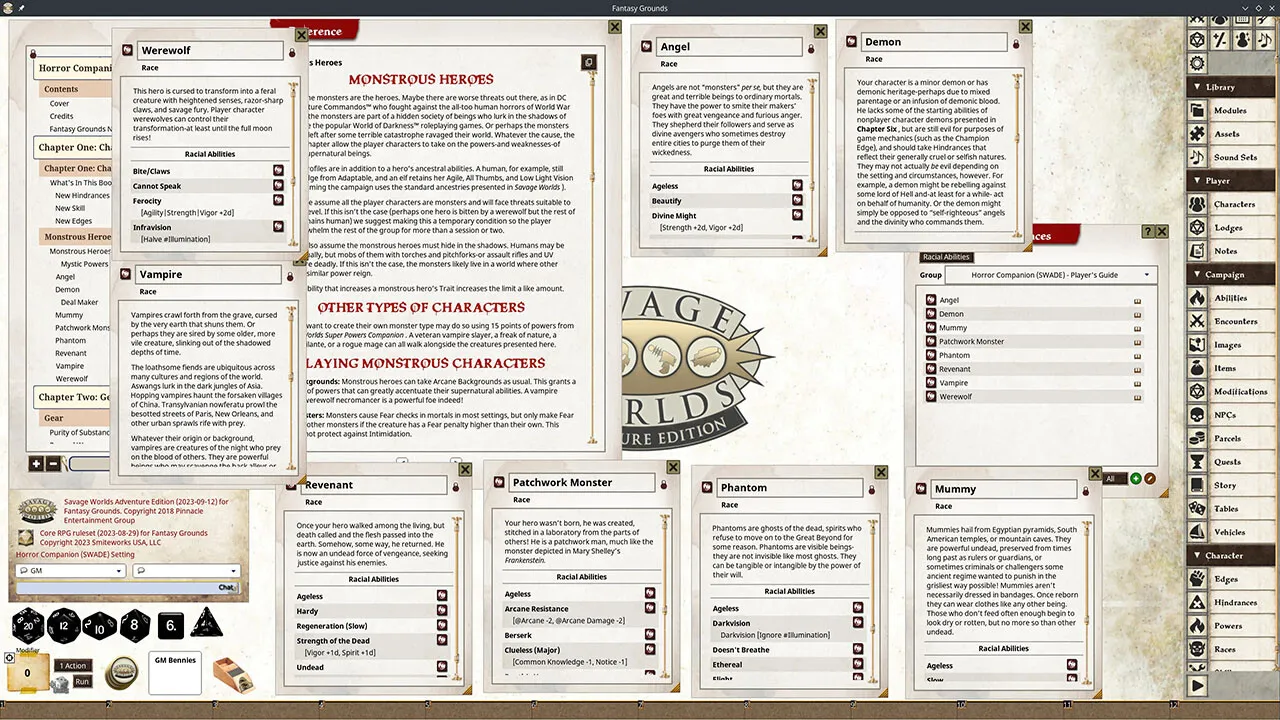 Fantasy Grounds - Horror Companion (SWADE) Screenshot 4
