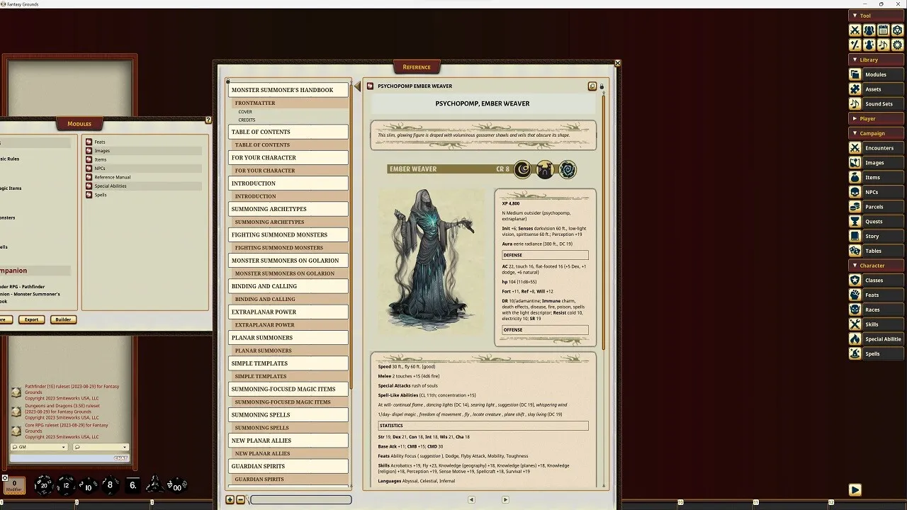 Fantasy Grounds - Pathfinder RPG - Pathfinder Companion: Monster Summoner's Handbook Screenshot 0