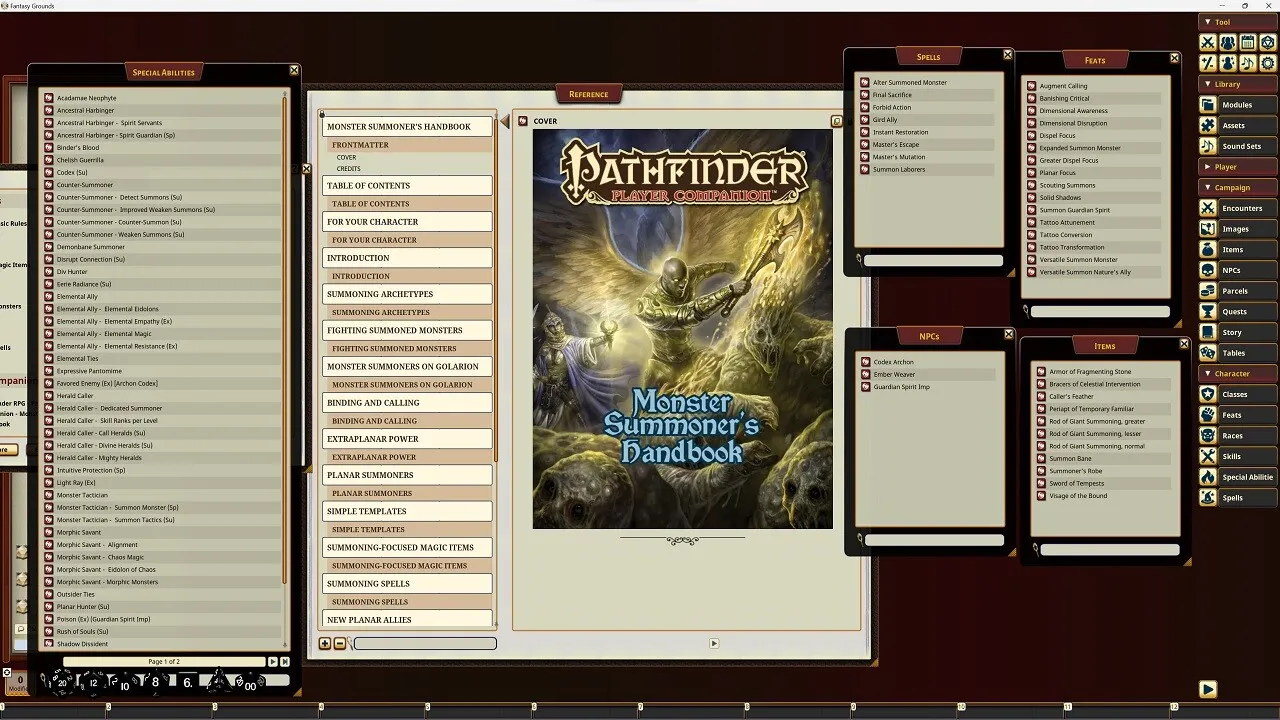 Fantasy Grounds - Pathfinder RPG - Pathfinder Companion: Monster Summoner's Handbook Screenshot 4
