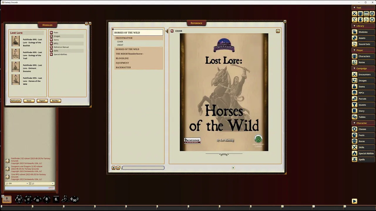 Fantasy Grounds - Lost Lore: Horses of the Wild Screenshot 4