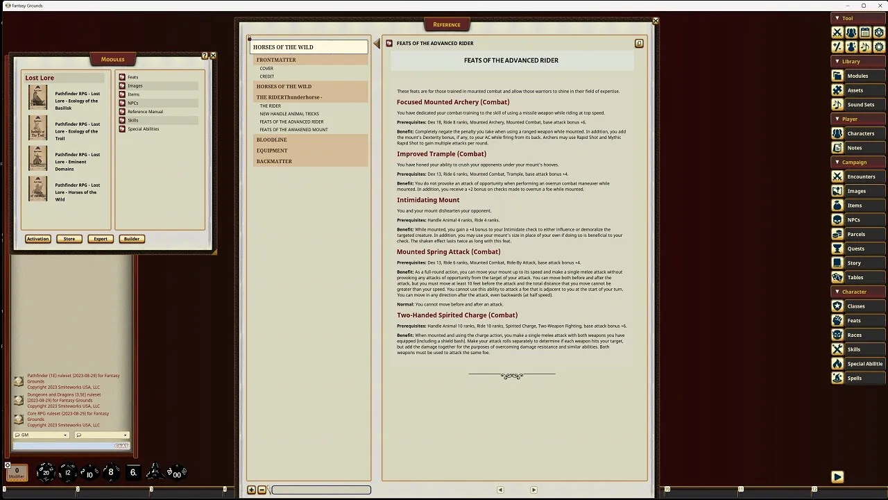 Fantasy Grounds - Lost Lore: Horses of the Wild Screenshot 1