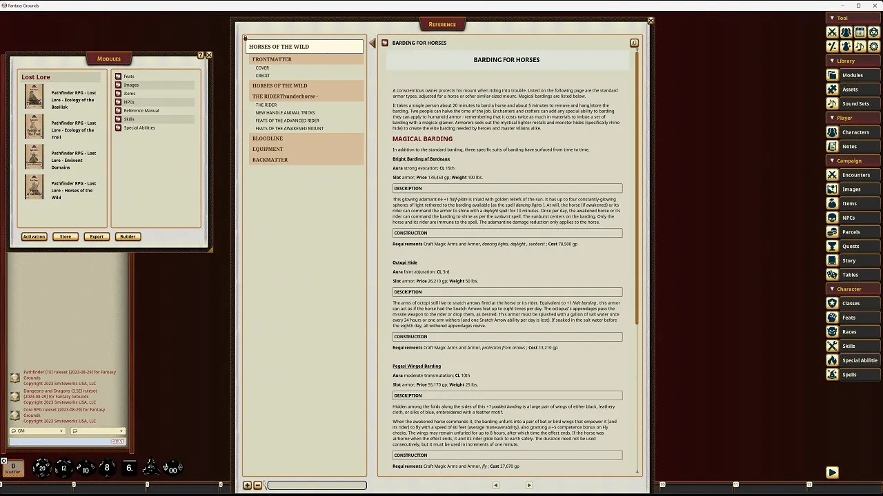 Fantasy Grounds - Lost Lore: Horses of the Wild Screenshot 0