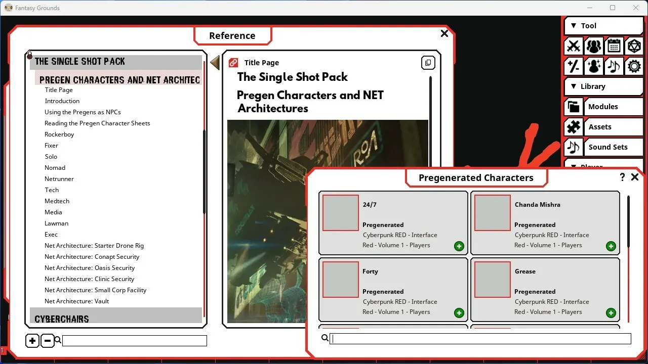 Fantasy Grounds - Cyberpunk RED: Interface RED Volume 1 Screenshot 2