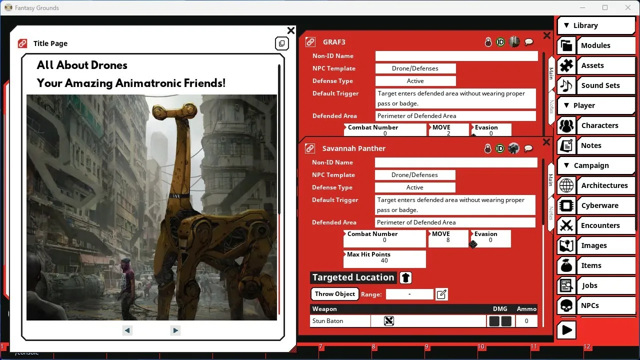 Fantasy Grounds - Cyberpunk RED: Interface RED Volume 1 Screenshot 4