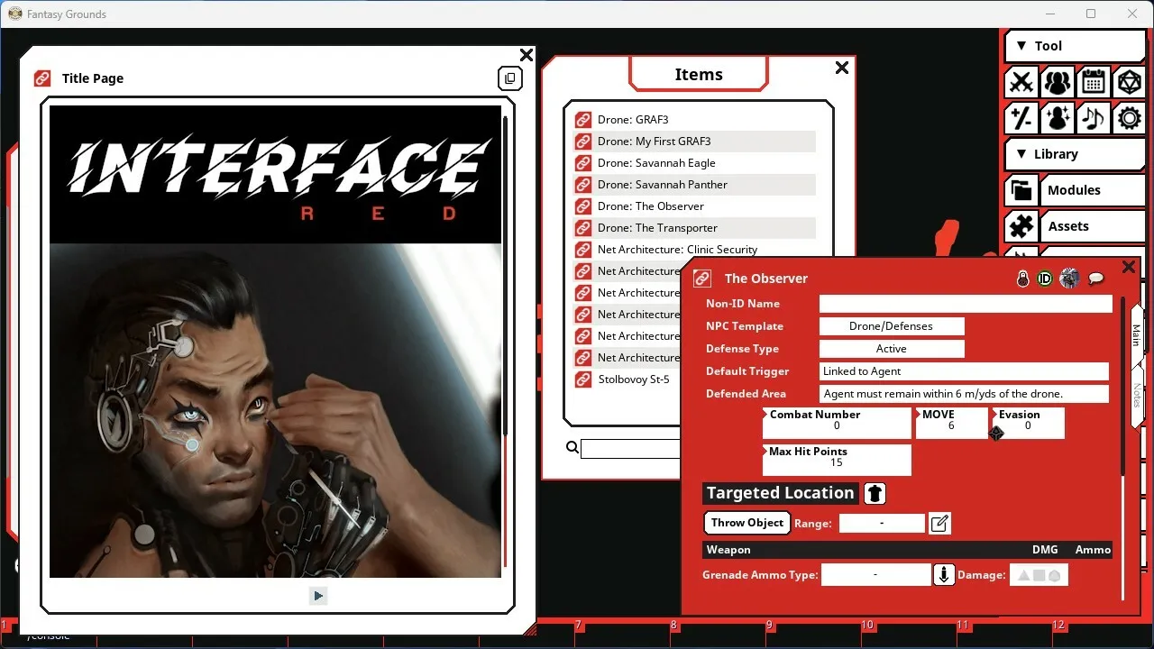Fantasy Grounds - Cyberpunk RED: Interface RED Volume 1 Screenshot 3