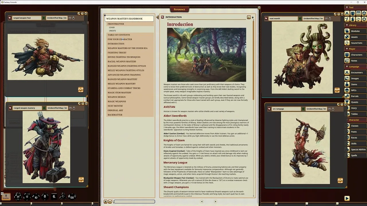 Fantasy Grounds - Pathfinder RPG - Pathfinder Companion: Weapon Master's Handbook Screenshot 2