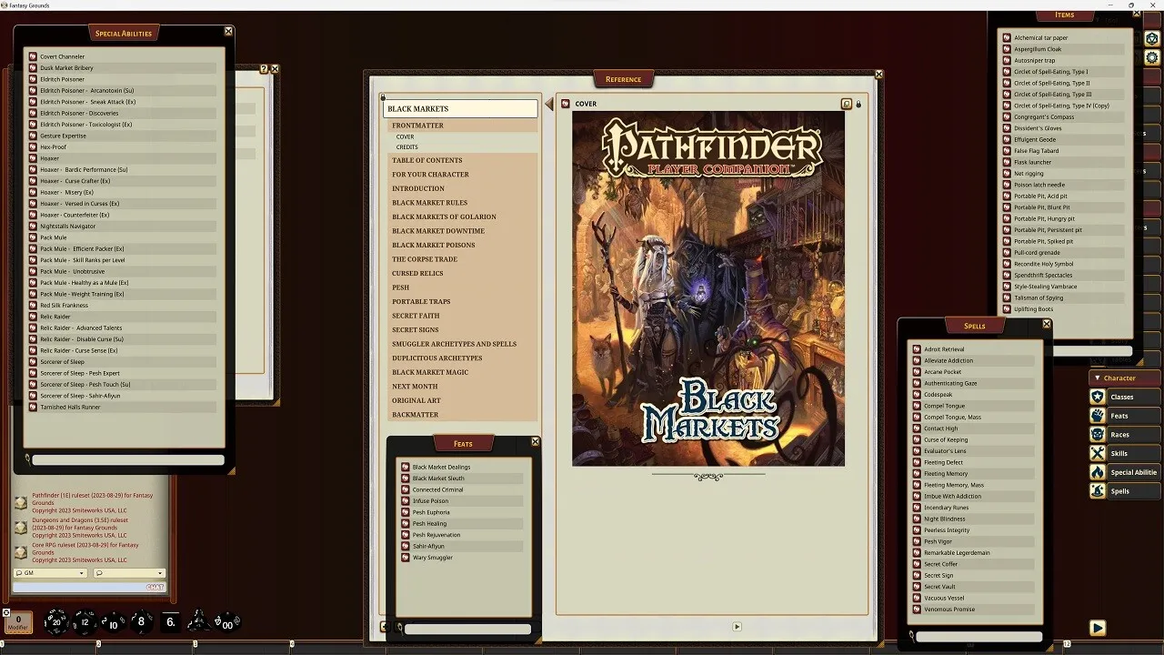 Fantasy Grounds - Pathfinder RPG - Pathfinder Companion: Black Markets Screenshot 4