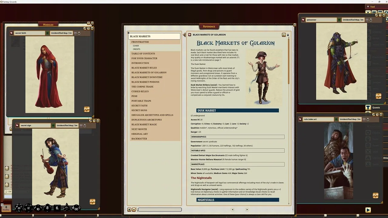 Fantasy Grounds - Pathfinder RPG - Pathfinder Companion: Black Markets Screenshot 0