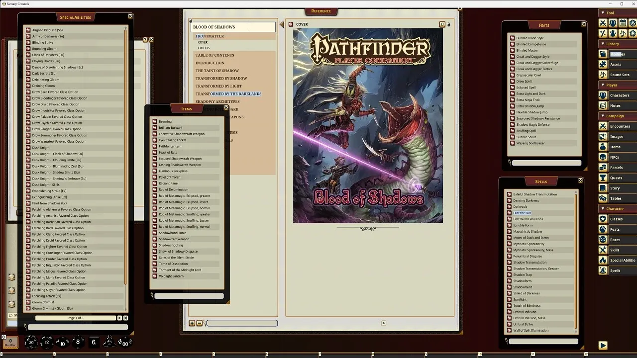 Fantasy Grounds - Pathfinder RPG - Pathfinder Companion: Blood of Shadows Screenshot 0