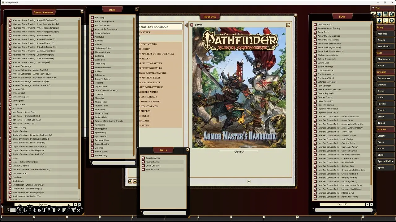 Fantasy Grounds - Pathfinder RPG - Pathfinder Companion: Armor Master's Handbook Screenshot 1