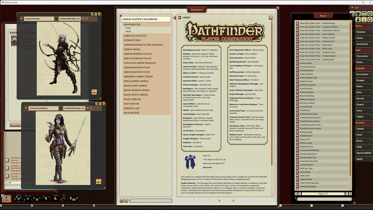 Fantasy Grounds - Pathfinder RPG - Pathfinder Companion: Armor Master's Handbook Screenshot 3