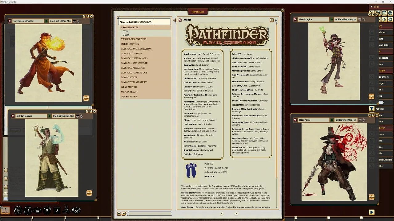 Fantasy Grounds - Pathfinder RPG - Pathfinder Companion: Magic Tactics Toolbox Screenshot 3