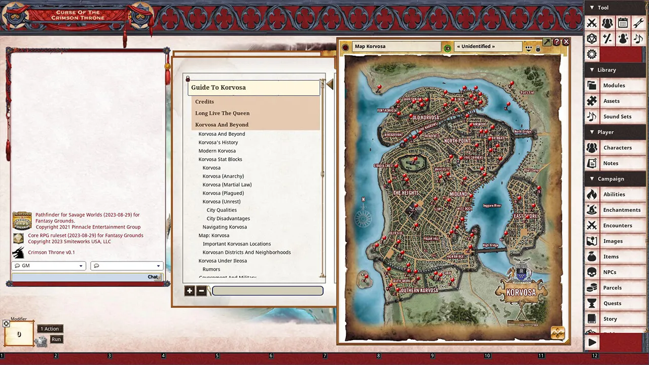 Fantasy Grounds - Pathfinder(R) for Savage Worlds: Guide to Korvosa Screenshot 3
