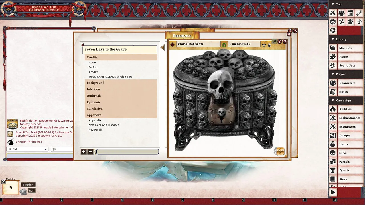 Fantasy Grounds - Pathfinder(R) for Savage Worlds: Curse of the Crimson Throne - Book 2: Seven Days to the Grave Screenshot 4