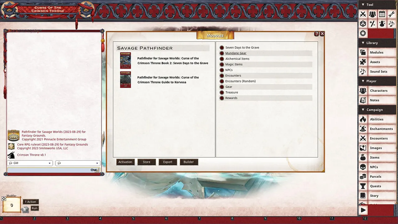 Fantasy Grounds - Pathfinder(R) for Savage Worlds: Curse of the Crimson Throne - Book 2: Seven Days to the Grave Screenshot 0