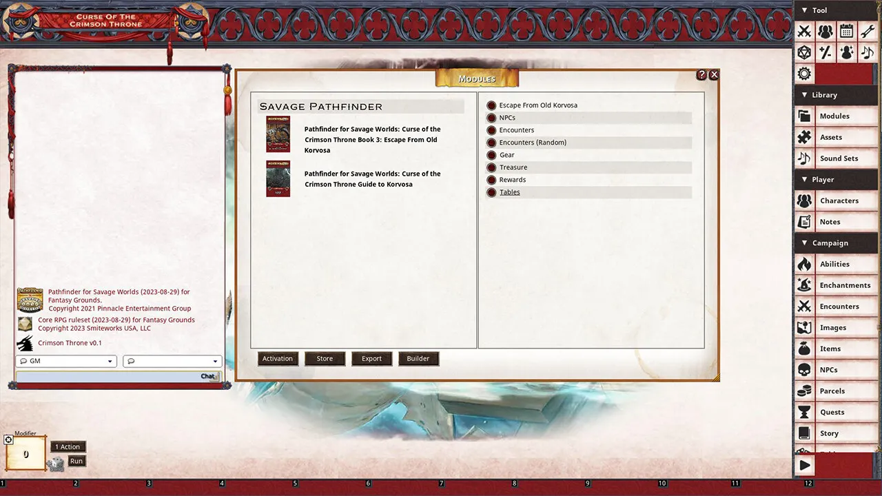 Fantasy Grounds - Pathfinder(R) for Savage Worlds: Curse of the Crimson Throne - Book 3: Escape from Old Korvosa Screenshot 3