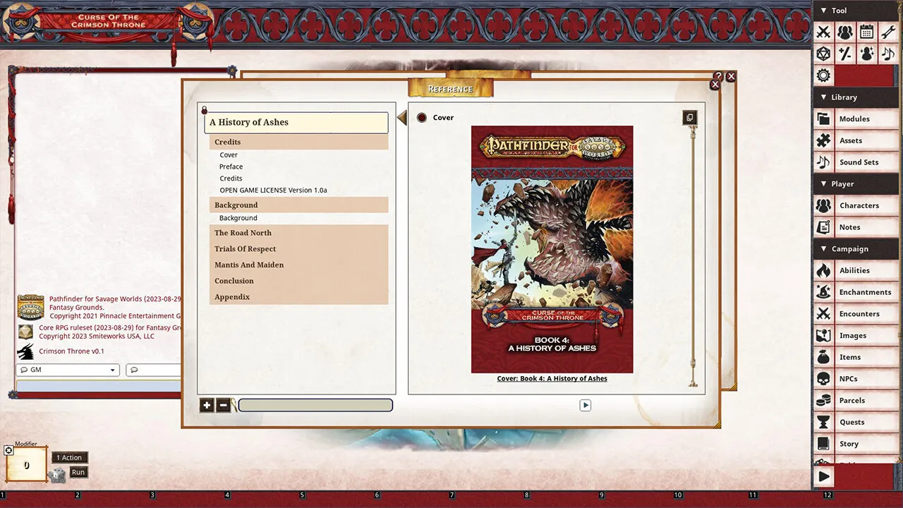 Fantasy Grounds - Pathfinder(R) for Savage Worlds: Curse of the Crimson Throne - Book 4: A History of Ashes Screenshot 2