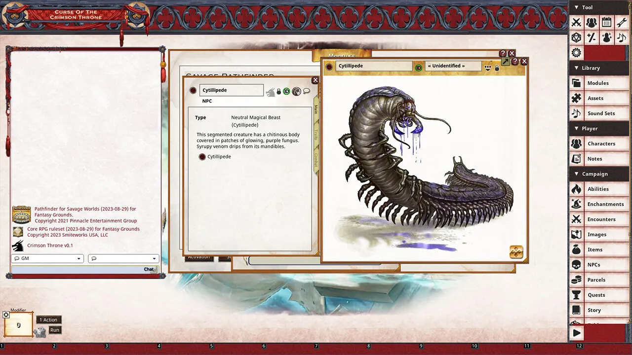 Fantasy Grounds - Pathfinder(R) for Savage Worlds: Curse of the Crimson Throne - Book 4: A History of Ashes Screenshot 1