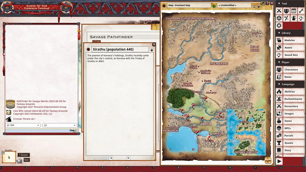Fantasy Grounds - Pathfinder(R) for Savage Worlds: Curse of the Crimson Throne - Book 4: A History of Ashes Screenshot 3