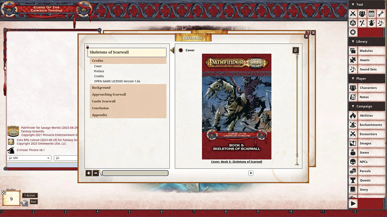 Fantasy Grounds - Pathfinder(R) for Savage Worlds: Curse of the Crimson Throne - Book 5: Skeletons of Scarwall Screenshot 2