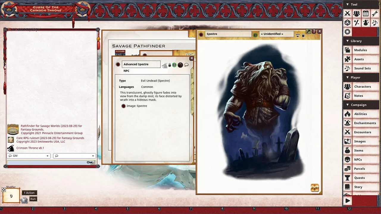 Fantasy Grounds - Pathfinder(R) for Savage Worlds: Curse of the Crimson Throne - Book 5: Skeletons of Scarwall Screenshot 1