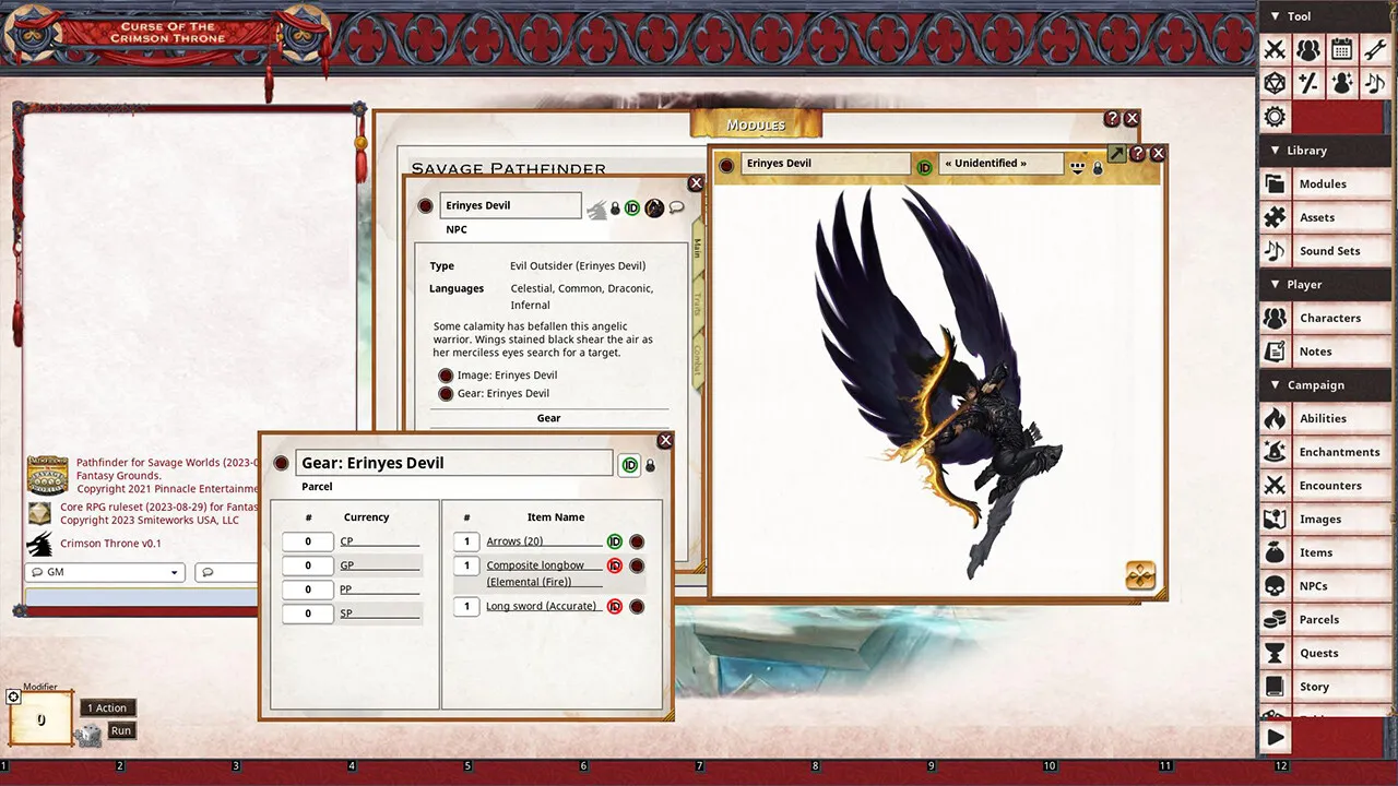 Fantasy Grounds - Pathfinder(R) for Savage Worlds: Curse of the Crimson Throne - Book 6: Crown of Fangs Screenshot 4
