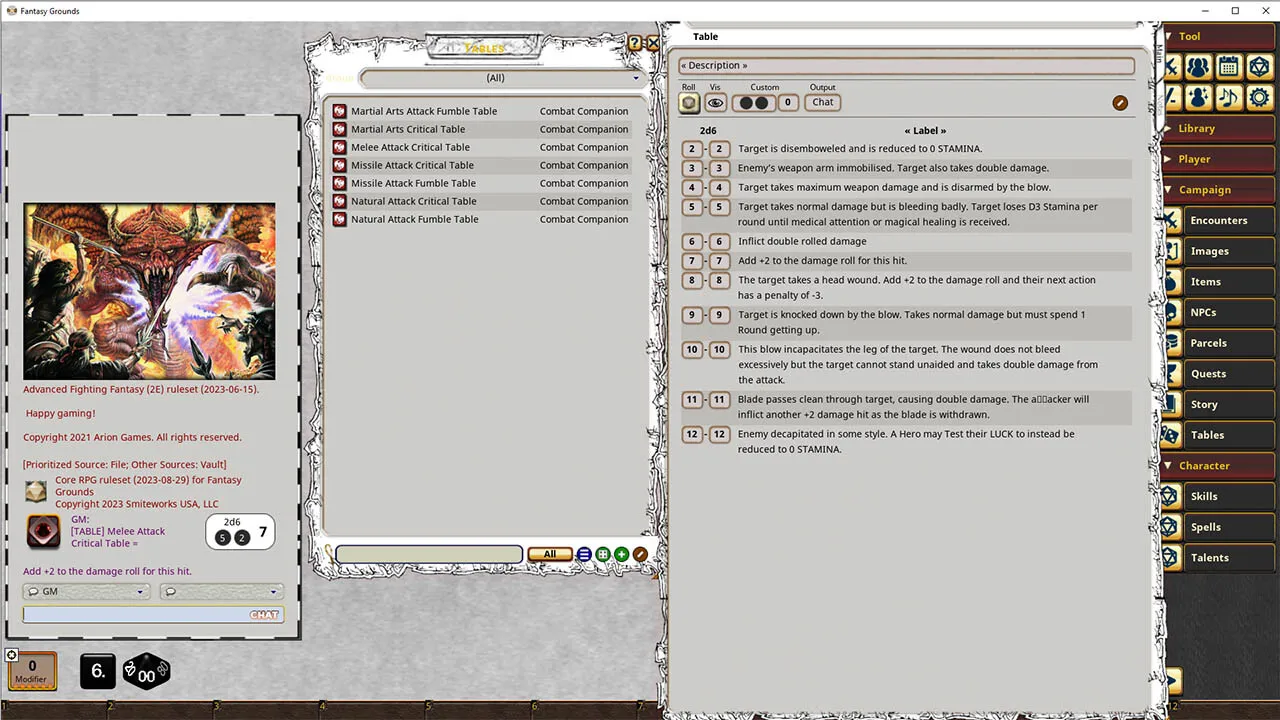 Fantasy Grounds - Combat Companion Screenshot 0