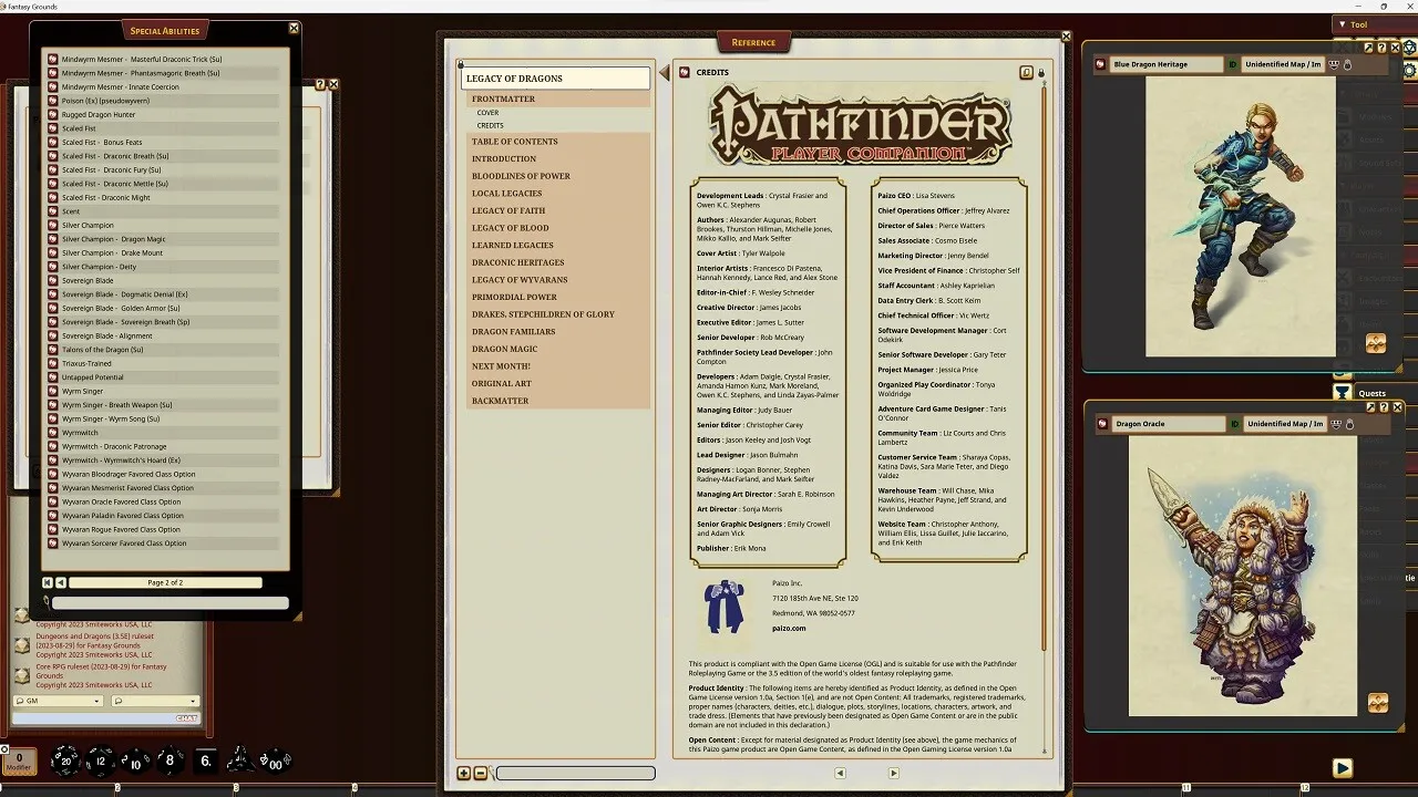 Fantasy Grounds - Pathfinder RPG - Pathfinder Companion: Legacy of Dragons Screenshot 2