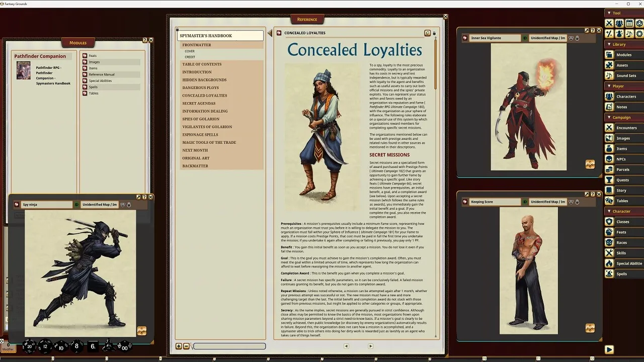Fantasy Grounds - Pathfinder RPG - Pathfinder Companion: Spymaster's Handbook Screenshot 3