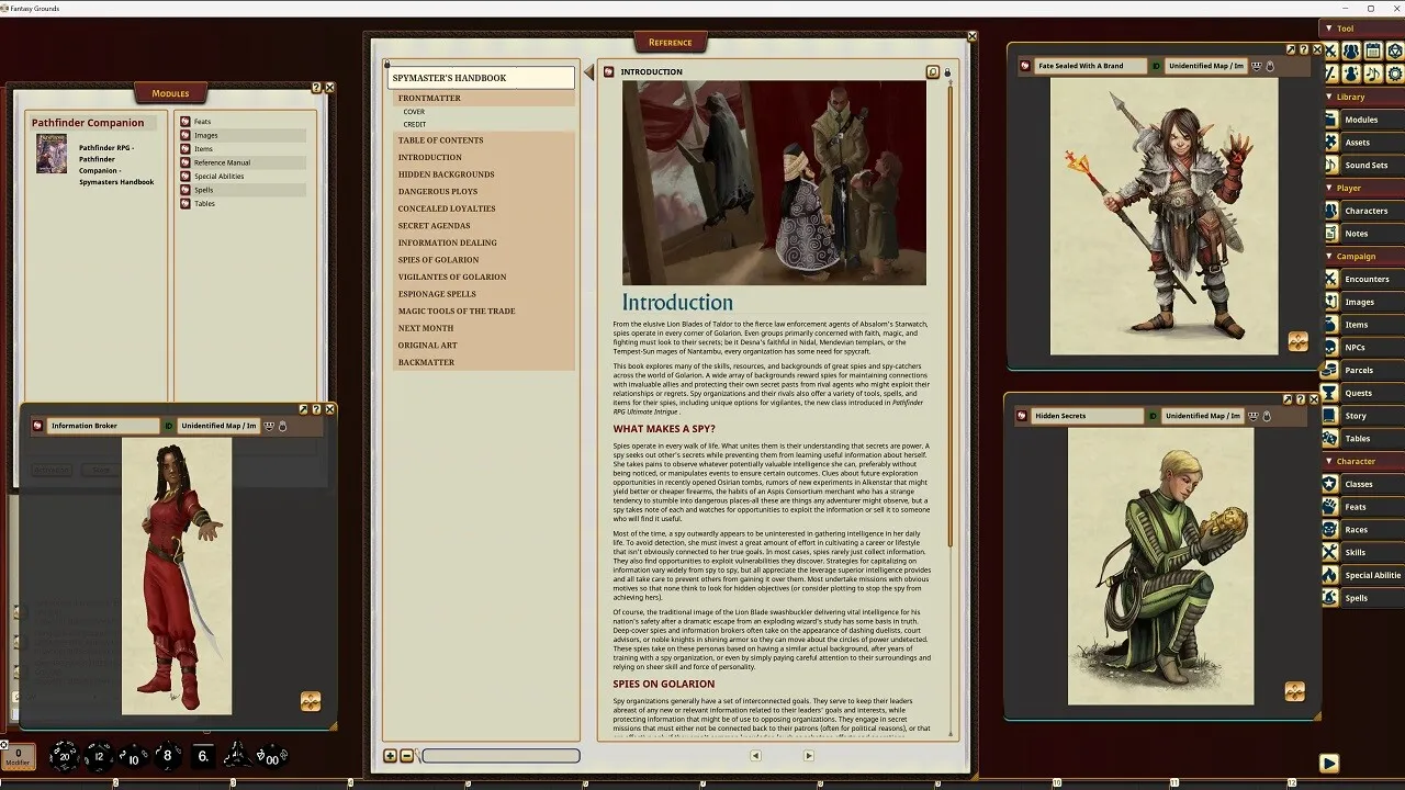 Fantasy Grounds - Pathfinder RPG - Pathfinder Companion: Spymaster's Handbook Screenshot 2
