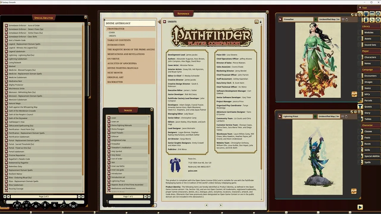 Fantasy Grounds - Pathfinder RPG - Pathfinder Companion: Divine Anthology Screenshot 4