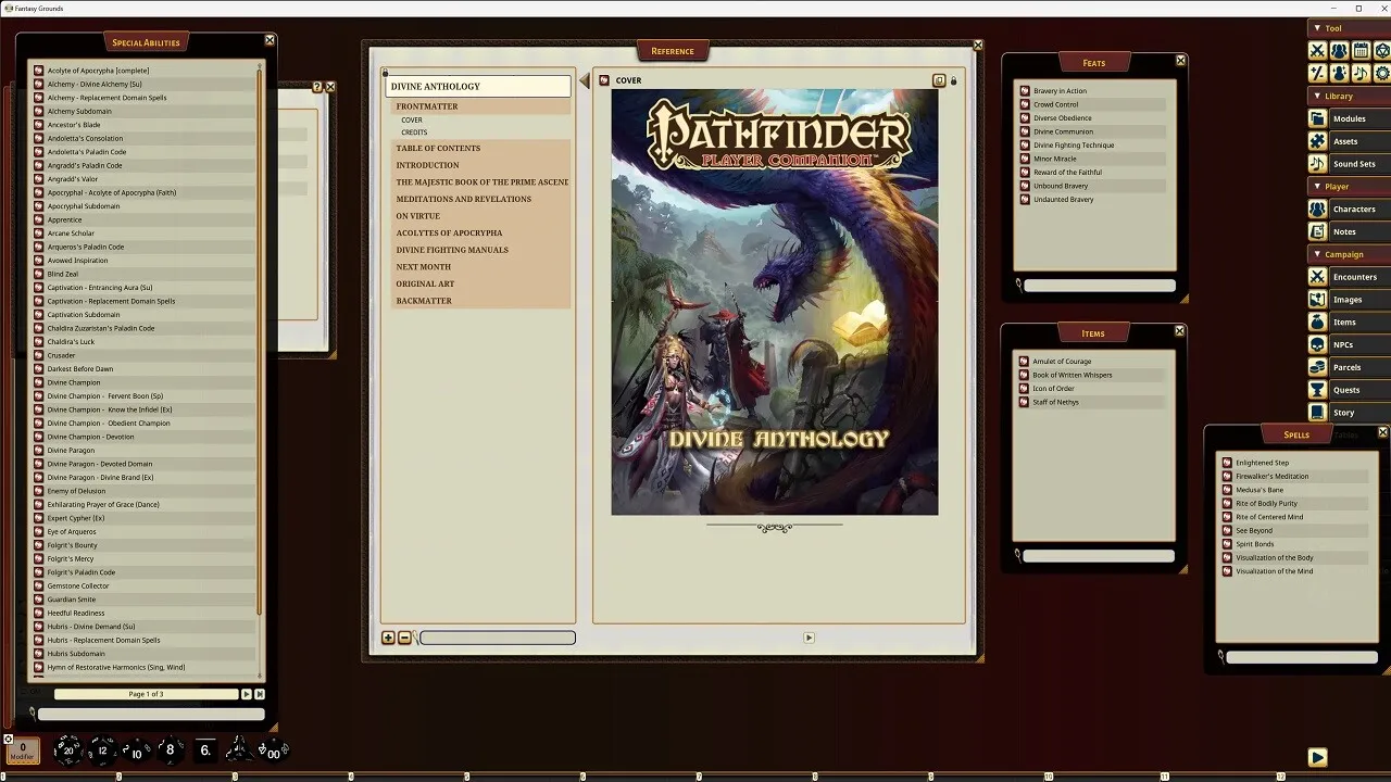 Fantasy Grounds - Pathfinder RPG - Pathfinder Companion: Divine Anthology Screenshot 0