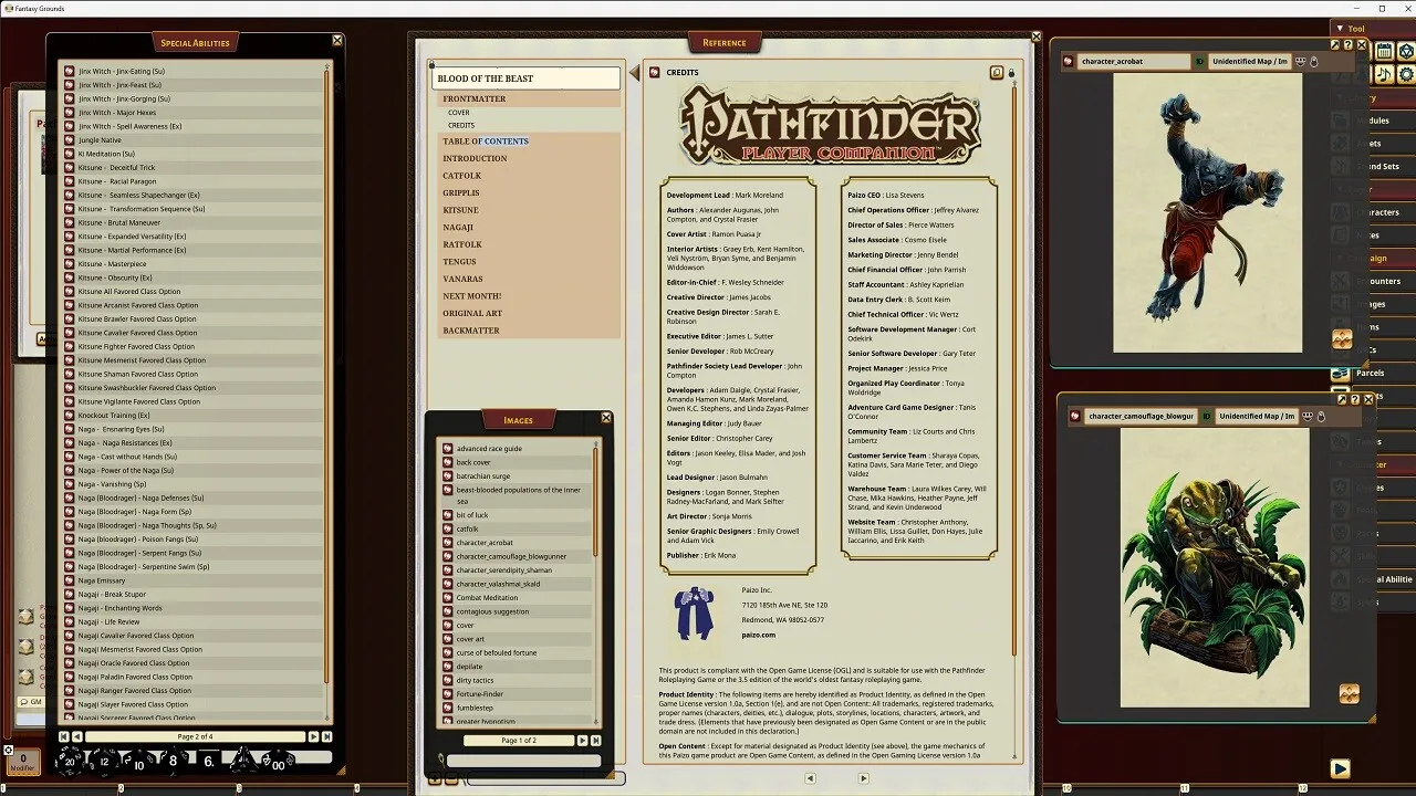 Fantasy Grounds - Pathfinder RPG - Pathfinder Companion: Blood of the Beast Screenshot 1