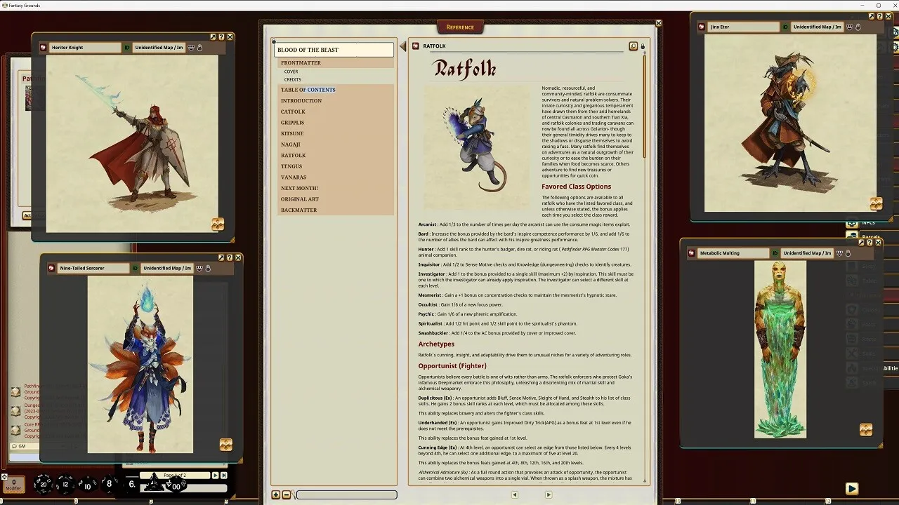 Fantasy Grounds - Pathfinder RPG - Pathfinder Companion: Blood of the Beast Screenshot 4