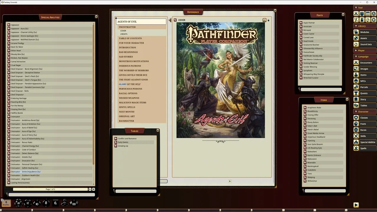 Fantasy Grounds - Pathfinder RPG - Pathfinder Companion: Agents of Evil Screenshot 0