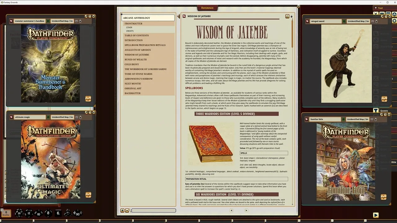 Fantasy Grounds - Pathfinder RPG - Pathfinder Companion: Arcane Anthology Screenshot 4