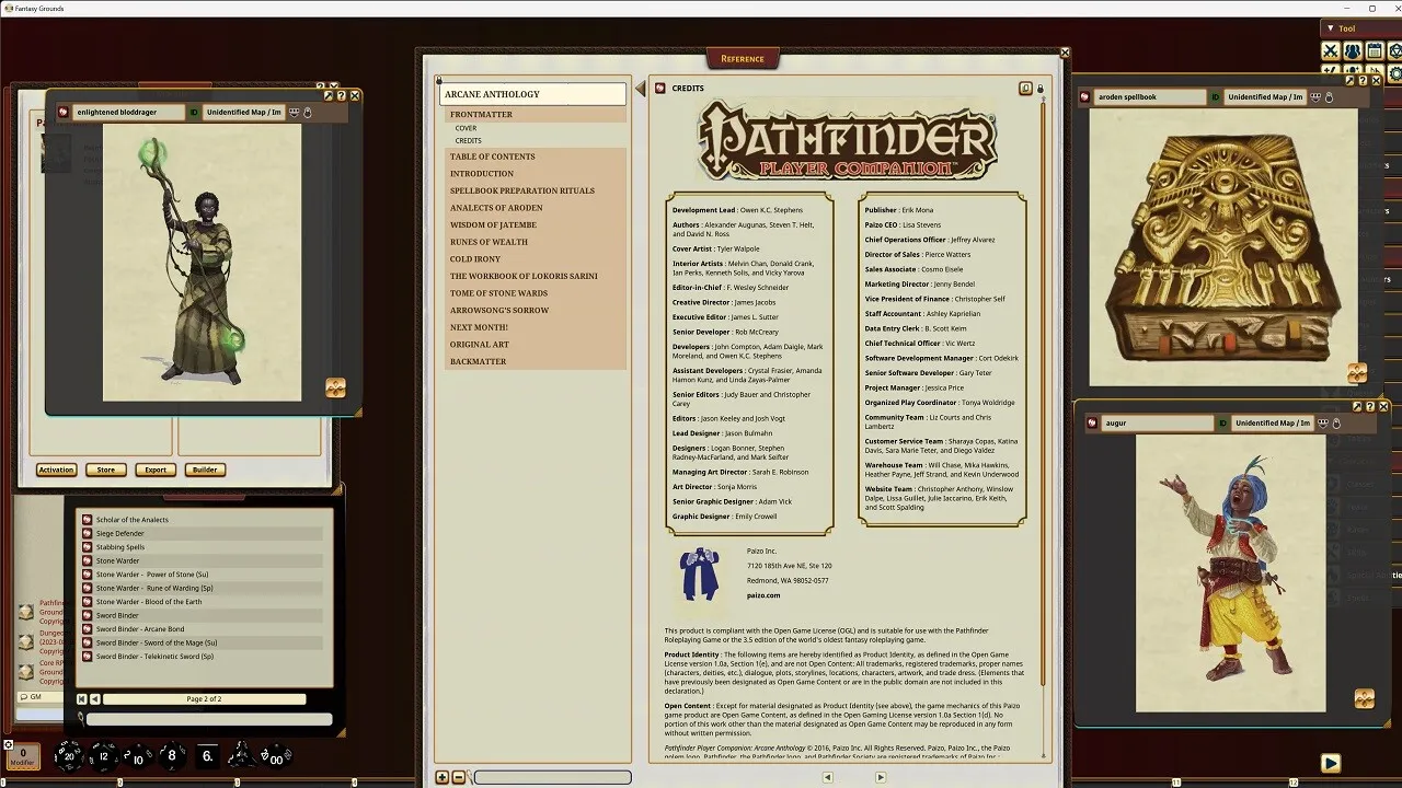 Fantasy Grounds - Pathfinder RPG - Pathfinder Companion: Arcane Anthology Screenshot 1